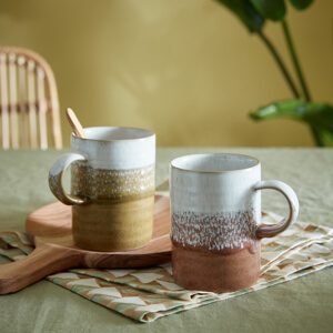 Denby Kiln Accents Ochre & Rust Set of 2 Mugs